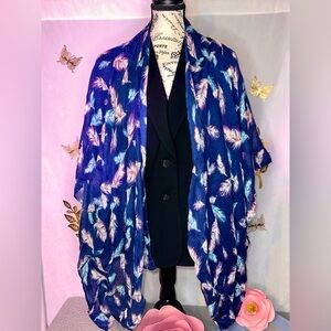 Floral Sheer Plus Size Blue Lane Bryant Kimono #B-009